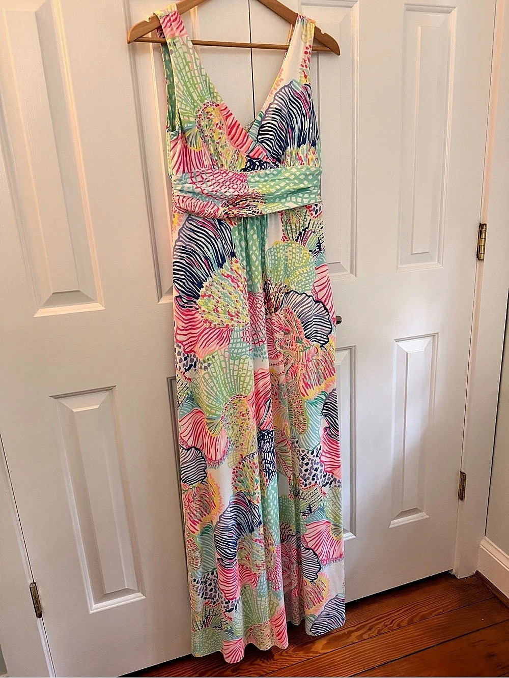 Lilly Pulitzer Maxi Dress Green & Pink Size Medium